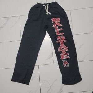 Womens thick fleece black ball state university cardinals sweatpants with pocket